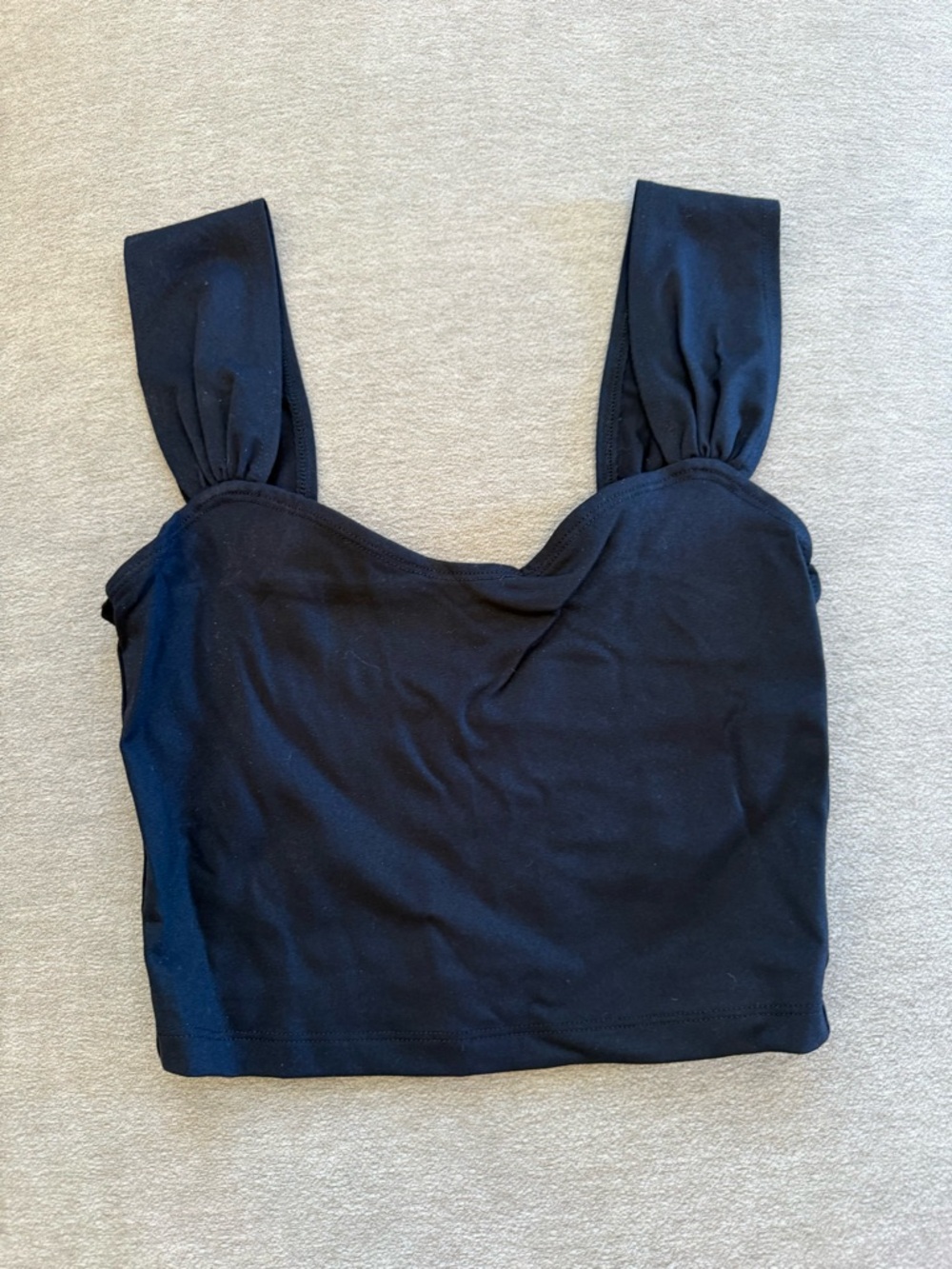 Abercrombie & Fitch Black Square-Neck Crop Tank with Wide Straps